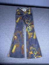 Urban Outfitters Pants Womens 26 Butterfly Corduroy Flare Side Zip disco low cut