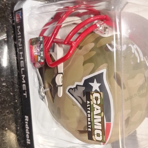 Rob Gronkowski Patriots Signed Camo Mini Helmet