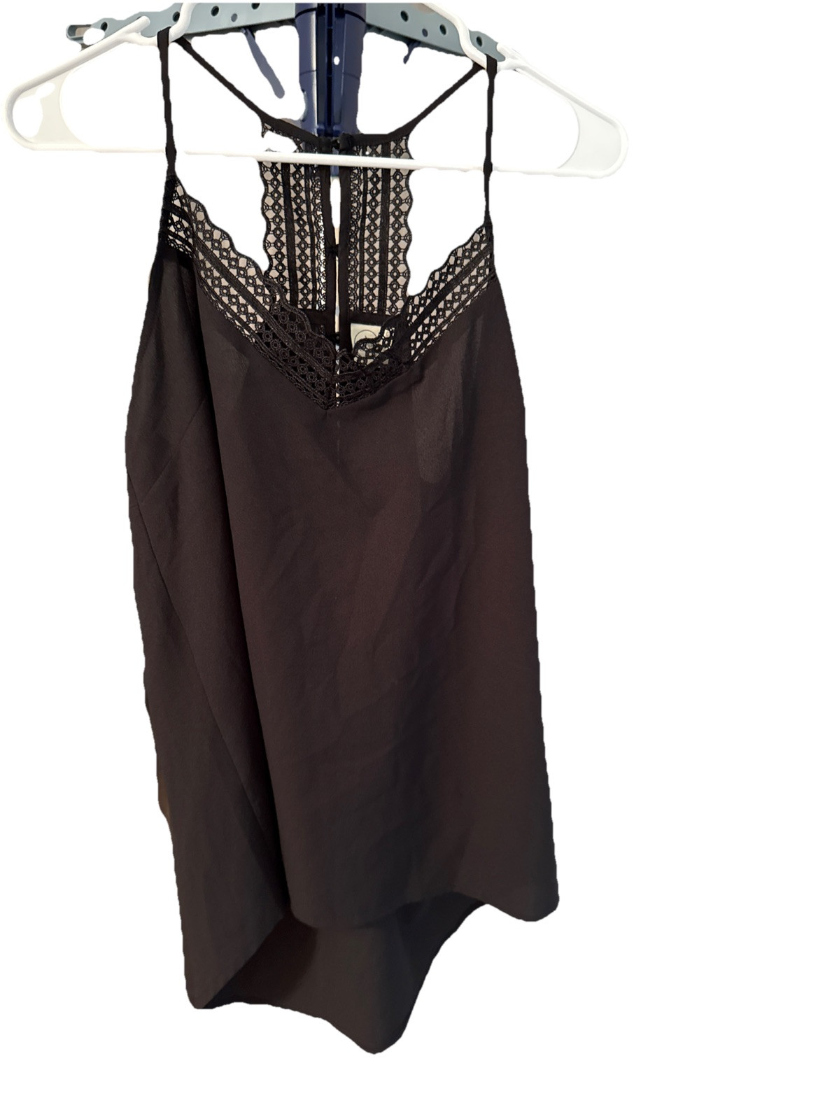 Paper Crane Women's Black Tank Top Size Medium Beautiful Details-020