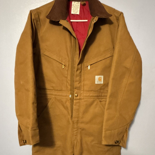 Carhartt Men's Brown Work Coverall 996QZS 34 Short Cotton Nylon Mechanic