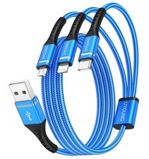 Multi Charging Cable 2Pack 6FT, 3 in 1 Charger Cable Braided Universal Phone Cha