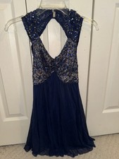 Weissman Navy Blue Sequin Lyrical Dress- Medium Adult