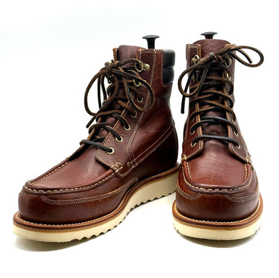 Grant Stone Field Boot 8.5E Walnut Bison Worn 1x Floyd Last Moc Toe Wedge Sole