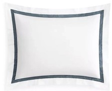  450 MATOUK LOWELL COTTON PERCALE 2 KING SHAMS STEEL BLUE NAUTICAL MARINE ITALY