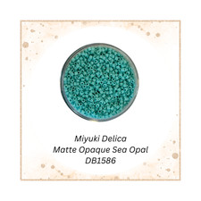 Miyuki 11/0 Delica Seed Beads DB1586 Matte Opaque Sea Opal 5 Grams