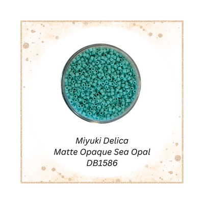 Miyuki 11/0 Delica Seed Beads DB1586 Matte Opaque Sea Opal 5 Grams