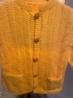 Toddler sweater 4T, yellw, fine Italian imported wool,buttons&pockets, hand-knit — photo 3