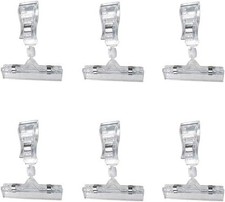 6Pcs Plastic Merchandise Sign Clip Rotatable Double Clip Rotatable Sign Clips...