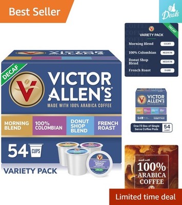 54 Count Decaf Coffee Pods - Donut Shop, Morning Blend & 100% Colombian Flavors