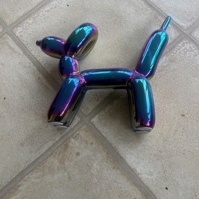 Jeff Koons inspirierter Ballon Hund moderne Kunst Skulptur buntes Dekor