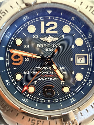 Breitling Superocean Automatic Blue Dial 2000m Diver Date Stee...
