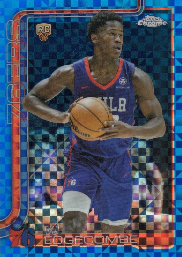 VJ Edgecombe RC, Blue X-Fractor #253 - 2025-26 Topps Chrome
