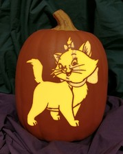Marie Aristocats Carved Foam Permanent Pumpkin Classic Disney I'm A Lady Kitten