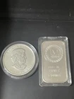 JM Bullion 1oz .999 Silver Bar & 2013 1oz .9999 Silver Maple Leaf Round