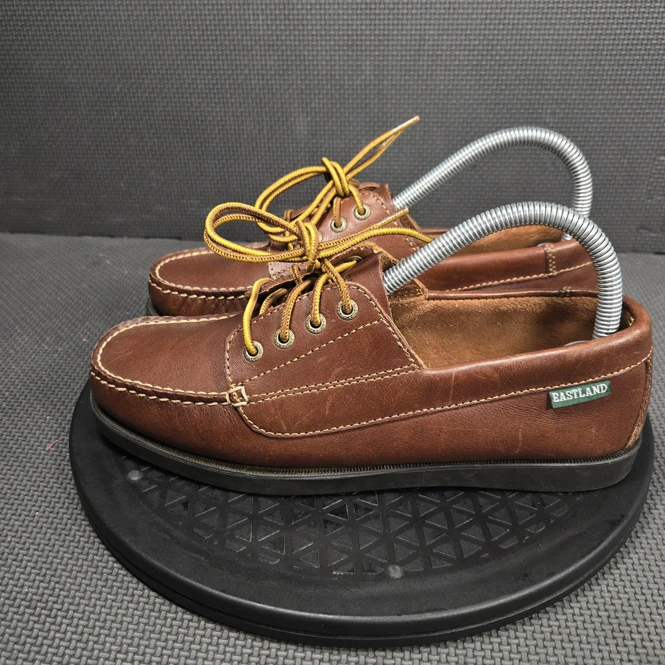 Zapatos Eastland Falmouth para mujer talla 8 cuero marrón barco sin usar, puntera informal Foto 3 de 4