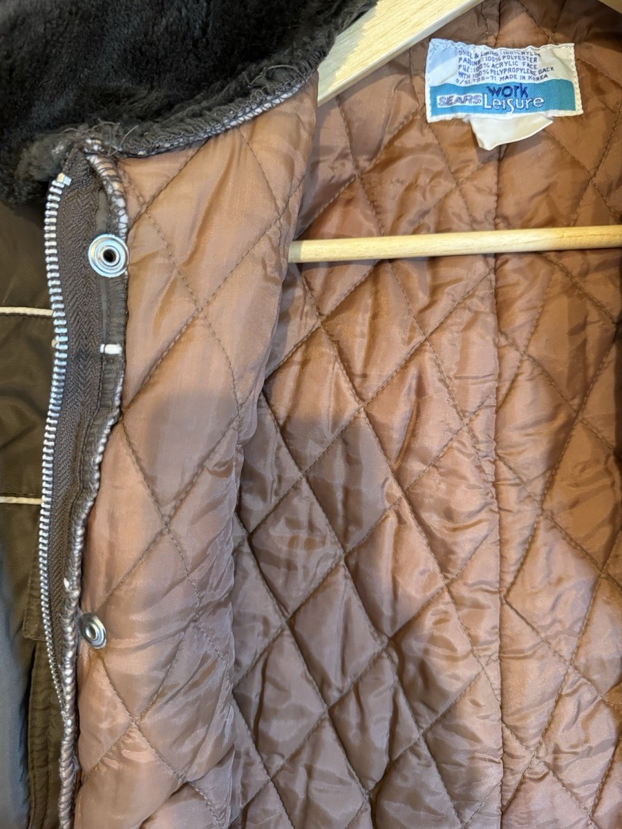 Vintage SEARS Work Leisure Mens Quilted Insulated Coveralls