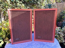 Mid Century Sony SS-210 Speakers Set of 2 Wooden Bookshelf Speakers