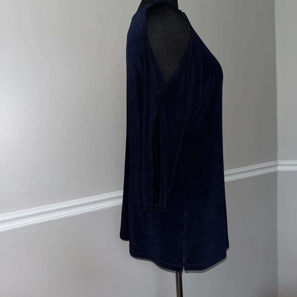 Túnica pulóver tejida con estrás azul talla 2 (L) de Chico's Travelers para mujer Foto 4 de 4