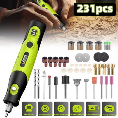 231 pcs Mini Electric Drill Grinder Pen Rotary Tool Grinding Sanding Polishing