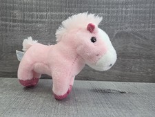 Mini Pink Unicorn Plush WishPets Lovey Stuffed Animal 4"L Rare bin5
