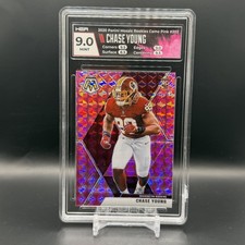 2020 Panini Mosaic - Chase Young Pink Camo Rookie Card #202 RC HGA 9 Mint. rookie card picture