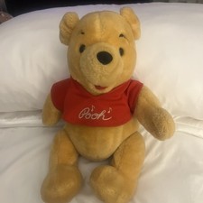The Walt Disney Winnie the Pooh Plush Red Shirt Stuffed Animal Posable Arms 13  