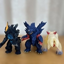Godzilla Ultra Monster Series Sofubi Figures Set of 3 Rare Vintage