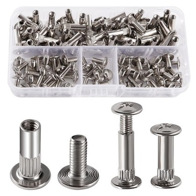 50 Stücke φ5mm Hülsenschrauben, Möbel Binding Schrauben, Stahl vernickelt