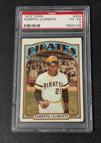 1972 Topps #309 Roberto Clemente PSA 4 Vg Ex