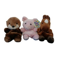 Palm Pals Beanbag Plush Lot Beaver Pig Horse Stuffed Farm Animals Small Soft Toy