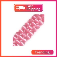 HAAMIIQII 45pcs 8mm Pink Cat Eye Beads Round Loose Gemstone Beads for Jewelry Ma