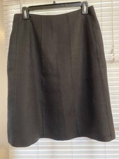 Talbots Women  s Black Vintage Irish Linen Skirt Fully Lined Size 12