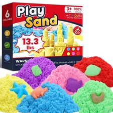 13.3lbs Play Sand,Mixed Packaging of 6-Color Sensory Sand,Suitable for Childr...