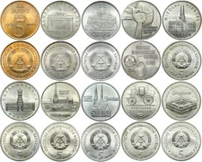 Germany GDR - 10 commemorative coins - 5 Mark 1969-1990 - LOT - MIXED LOT col...