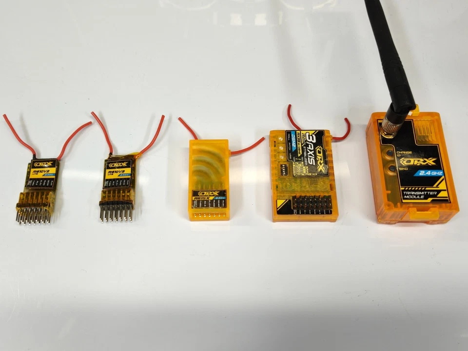 Orange RX Receptor LOTE de 4 Usados Todo Trabajo DSM2 Spektrum Compatible ORX y Módulo Foto 2 de 4