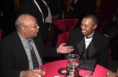 Tiger Woods & Father at 2001 ESPY Awards at MGM Grand Arena in Las- Old Photo