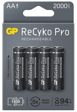 Image of GP BATTERIES - ReCyko Pro NiMH Rechargeable AA Batteries 2000mAh 4 Pack