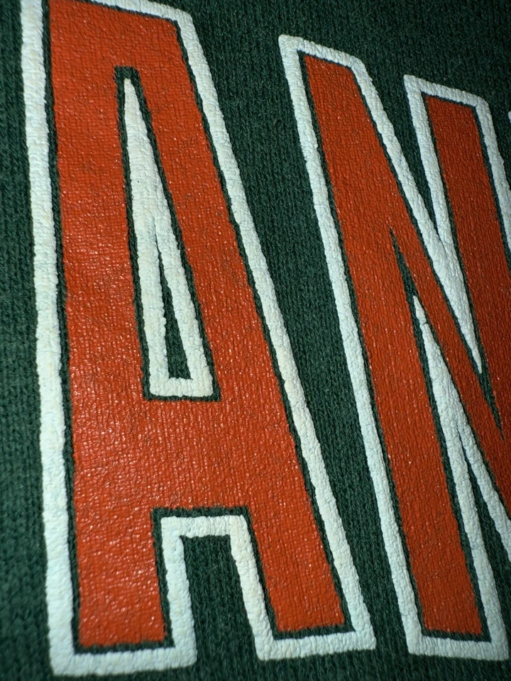 De colección Años 80 Miami Hurricanes Gráfico Estampado Cuello Redondo Logo Spellout Para Hombre’s 3XL Foto 4 de 4
