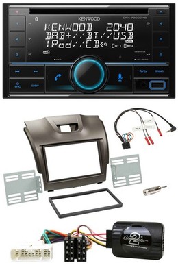 Kenwood CD 2DIN DAB USB Lenkrad Bluetooth Autoradio für Isuzu D-Max ab 2012 grau