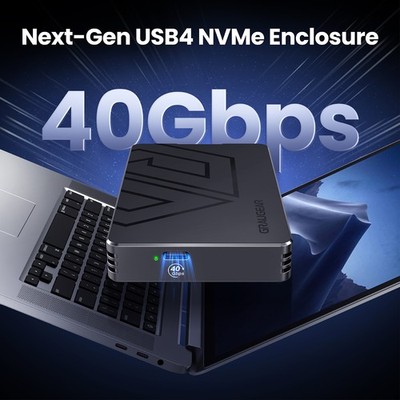 GrauGear G-M2U4-40G01 GRAUGEAR externes M.2-SSD-Gehäuse mit PCIe 4.0  USB-C