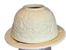 Vintage '98 Hermitage Pottery Jade Porcelain Glow Votive Holder / Fairy Lamp 3x5