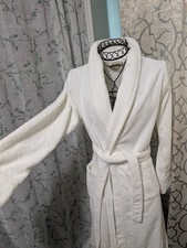 Ll Bean Ladies Size M Thick White Terry Cloth Robe