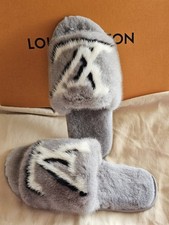 Louis Vuitton Mule MINK MONOGRAM LIMITED EDITION SIZE 39-40 SIZE Gray White