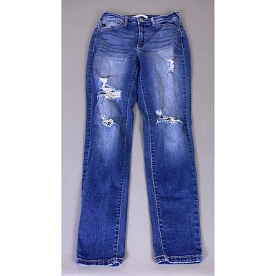 KanCan High Rise Jeans Women's Size 27 Blue Distressed Skinny Medium Wash