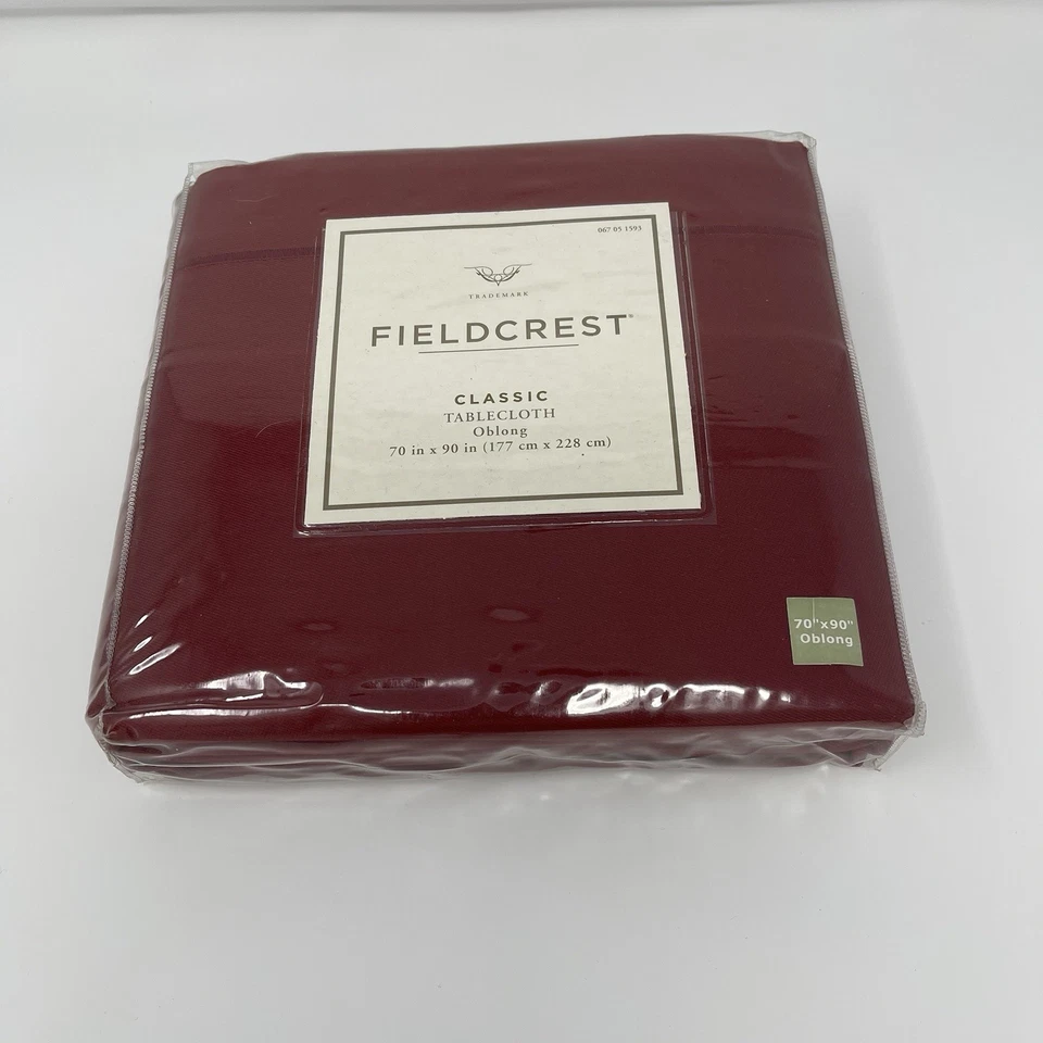 Fieldcrest 100% Cotton Crimson Red Holiday Tablecloth 70"x90" Oblong BNIP - Image 3 of 3