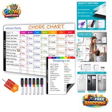 Multi-User Magnetic Whiteboard  Chore Chart Set - Bring Fun to Responsibility