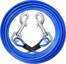 Dog Tie Out Cable: 15Ft Dog Leads for Yard Heavy Duty - Reflective Chain Leash