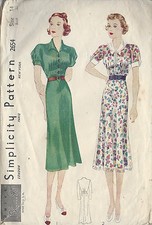 1930s Vintage Sewing Pattern DRESS B32" (R586) 
