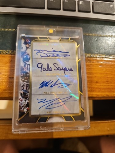2015 Topps Supreme Football Quad Auto Chicago Bears Ditka Sayers Singletary /10 - Picture 5 of 11