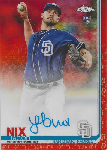 2019 Topps Chrome - Rookie Autographs Jacob Nix #RA-JN Orange Refractor /25 (AU,
